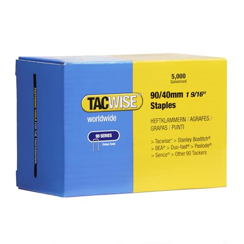 Tacwise 0311 Schmalrückenklammern 90/40mm (5.000 Stück), Silber, 40mm von TACWISE