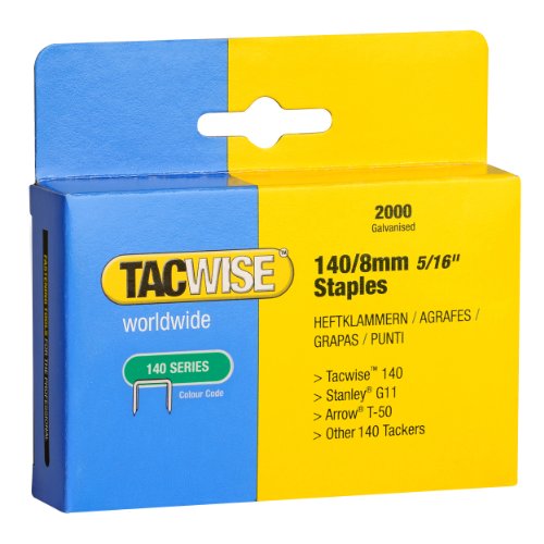 Tacwise 0346 Heftklammern Verzinkt 140/8mm (2.000 Stück), Multi, 8 mm von TACWISE