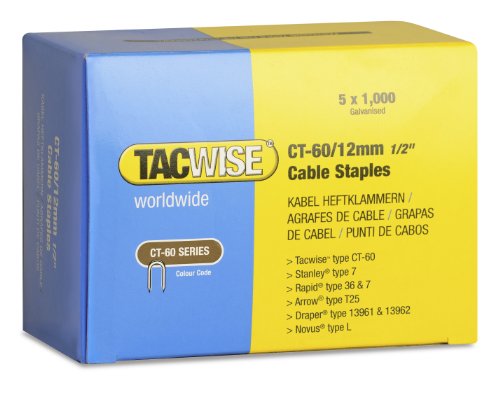 Tacwise 0355 Typ CT-60/12mm Kabelklammern, 5.000 Stück von TACWISE