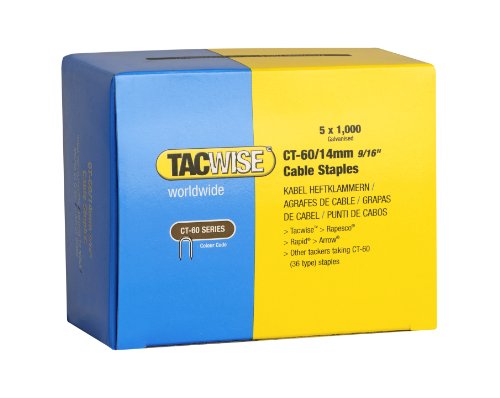 Tacwise 0356 Typ CT-60/14 mm Verzinkte Kabelklammern, 5000 Stück von TACWISE