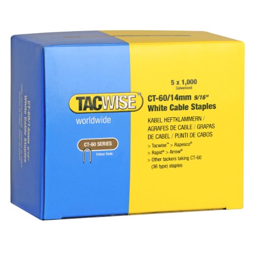 Tacwise 0357 Heftklammern CT-60/14 mm, 5000 Stück, Weiß von TACWISE