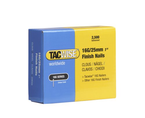 Tacwise 0666 Typ 16G / 25 mm Verzinkte Nägel, Packung mit 2500 Stück von TACWISE