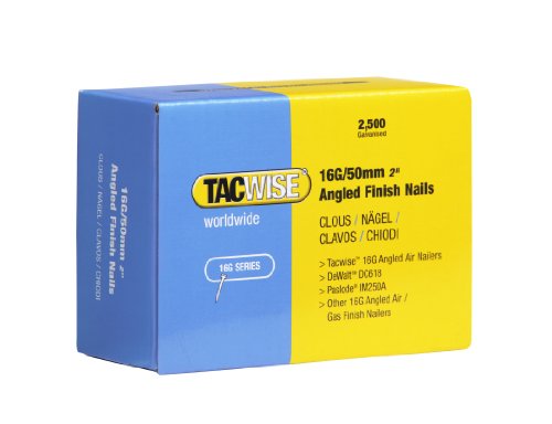 Tacwise 0772 Typ 16G/50mm gewinkelte verzinkte Nägel, 2.500 Stück, Silber von TACWISE