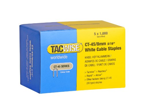 TACWISE 0980 CT-45/8mm Weiß Kabel Heftklammern, 5.000 Stück von TACWISE