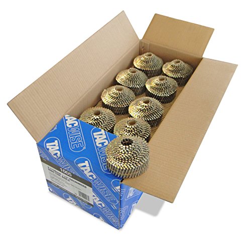 Tacwise 1005 Typ 2,1/38 mm Verzinkte Kugelförmige Coilnägel, Diamantspitze, Ringschaft, 16° Geneigt, Drahtgebunden, Packung mit 14.400 Stück von TACWISE