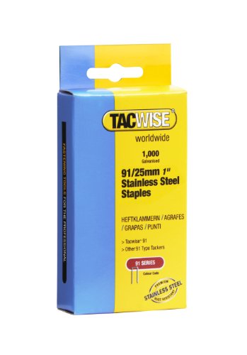 TACWISE 1071 Typ 91/25mm Edelstahl-Schmalrückenklammern, 1.000 Stück von TACWISE