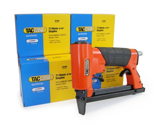 Tacwise 1189 A7116V Druckluft Polster Tacker Paket mit 120.000 x 8 mm Heftklammern, verwendet Typ 71/4 – 16 mm Heftklammern von TACWISE