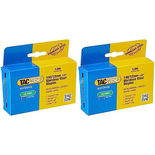 Tacwise 1220 Edelstahlklammern 140/12mm (2.000 Stück), blau (Packung mit 2) von TACWISE