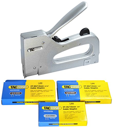 Tacwise 1284 Typ CT45 & CT60 Combi Kabeltacker & 3 x 1.000 Stück Kabelklammern von TACWISE