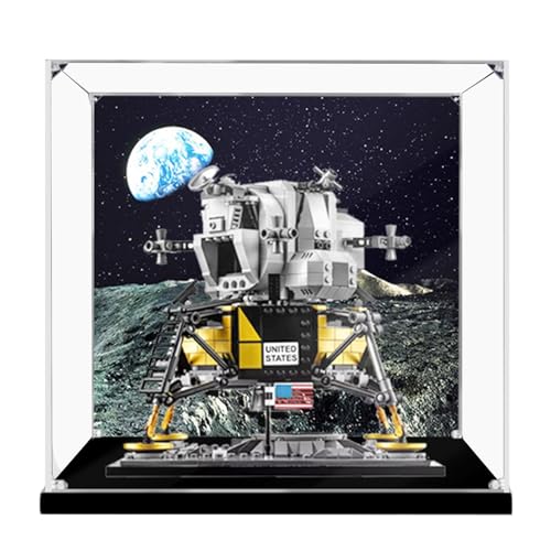 Acryl Schaukasten Vitrine Kompatibel mit Lego 10266 Apollo 11 Lunar Lander,Transparent Acryl Schaukasten Vitrine (Nicht Enthalten Modellbausatz) 25 x 25 x 25cm B von TADALU