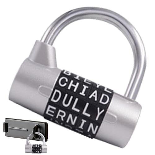 TADAYIM Buchstaben-Schloss - Sicherheitsschloss Für Schließfächer,Robustes Tragbares Code-Schloss Für Schubladen, Türen, Zäune & Gepäck Mit Kettenverschluss von TADAYIM