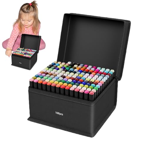 TADAYIM Feinspitzen-Marker - Kunststifte Set Mit Doppelspitze | 168 Farben Zeichenmaterial Bastelzubehör Schulbedarf für Malerei Skizzen Notizen TADAYIM Feinspitzen-Marker - Kunststifte Set Mit Doppelspitze | 168 Farben Zeichenmaterial Bastelzubehör Schulbedarf für Malerei Skizzen Notizen von TADAYIM
