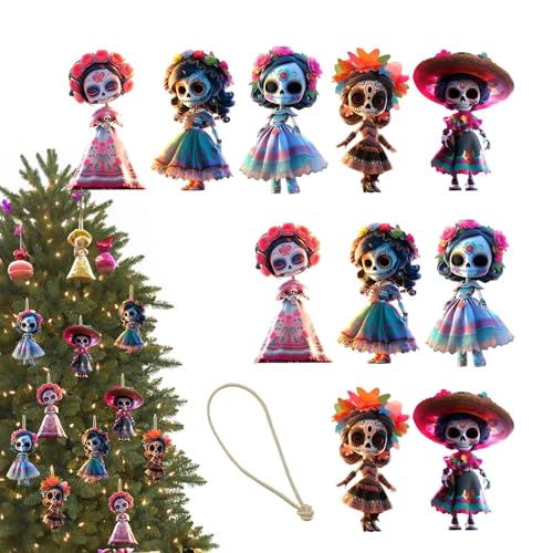 TADAYIM Gruselige Puppen - 10 Weihnachtsschmuck Halloween Deko für Baum,2D Acryl mit 5 m Seil Punk-Geist für Vorgarten Treppe Haustür Fenster Party Zuhause TADAYIM Gruselige Puppen - 10 Weihnachtsschmuck Halloween Deko für Baum,2D Acryl mit 5 m Seil Punk-Geist für Vorgarten Treppe Haustür Fenster Party Zuhause von TADAYIM