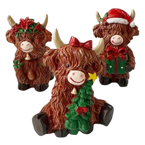 TADAYIM Hochlandkuh-Dekoration – Weihnachtskuh-Dekoration, niedliche kleine Harz-Statue für Weihnachten, Tisch, Schreibtisch, , Schlafzimmer, Bauernhaus, Zuhause TADAYIM Hochlandkuh-Dekoration – Weihnachtskuh-Dekoration, niedliche kleine Harz-Statue für Weihnachten, Tisch, Schreibtisch, , Schlafzimmer, Bauernhaus, Zuhause von TADAYIM