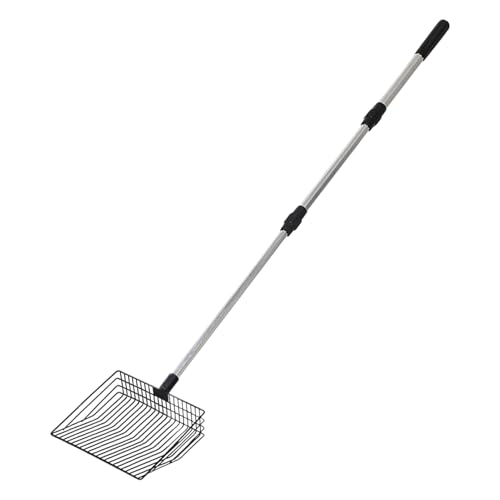 TADAYIM Hühnerkot Schaufel,Ausziehbare Katzentoilette Schaufel Mit Ergonomischem Griff | Robustes Feinmaschiges Reinigungsgerät Für Hof Garten Hund von TADAYIM