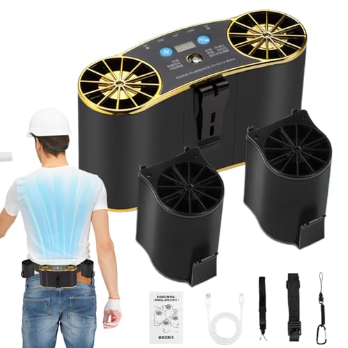 TADAYIM Taillenventilator | Persönlicher Kühler USB-Aufladung | Multifunktionaler tragbarer Taillenventilator mit Licht für Reisezelt Outdoor Garten Baustelle TADAYIM Taillenventilator | Persönlicher Kühler USB-Aufladung | Multifunktionaler tragbarer Taillenventilator mit Licht für Reisezelt Outdoor Garten Baustelle von TADAYIM