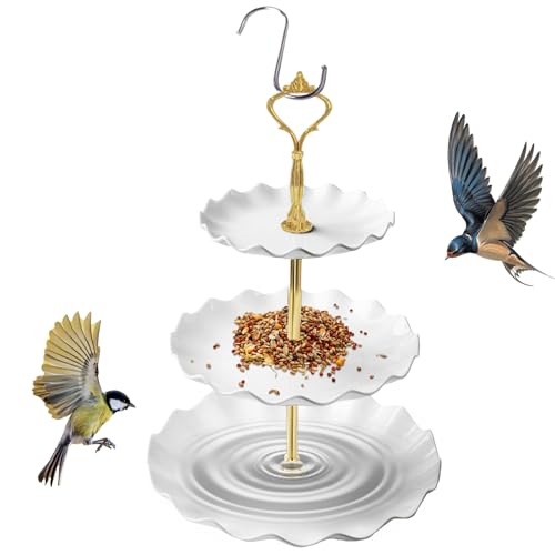 TADAYIM Vogelbad Und Futterstelle - Dreistufiges Vogelbad Für Draußen,Futternäpfe Für Papageien Aras Spatzen Wellensittiche Sittiche TADAYIM Vogelbad Und Futterstelle - Dreistufiges Vogelbad Für Draußen,Futternäpfe Für Papageien Aras Spatzen Wellensittiche Sittiche von TADAYIM