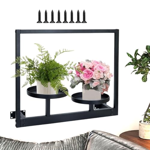 TADAYIM Wandmontiertes Pflanzenregal | Metall-Pflanzenregal, Heimdekoration, Blumentopfregal für Eingangsbereich, Schlafzimmer, Hof, Garten, Innengewächshaus, Wohnzimmer, Außenbereich, Wohnung, Balkon von TADAYIM