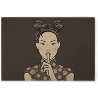 Leinwandbild Asiatisch M1-No.50986 - Kunstdruck auf Leinwand in Braun Grau - Wandbild 45 x 30 cm von TADESSI