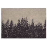 Tadessi - Leinwandbild Bäume 60 x 90 cm - Wandbild Wald Beige Schwarz - Keilrahmen Natur Wohnzimmerdeko Wanddeko Wandgemälde - Beige, Schwarz von TADESSI
