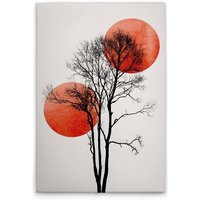 Leinwandbild Baum Schwarz Weiß Rot M1-No.50675 - Kunstdruck auf Leinwand in Creme Schwarz - Wandbild 30 x 45 cm Leinwandbild Baum Schwarz Weiß Rot M1-No.50675 - Kunstdruck auf Leinwand in Creme Schwarz - Wandbild 30 x 45 cm von TADESSI