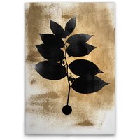 Leinwandbild Blätter Schwarz Gold M1-No.50731 - Kunstdruck auf Leinwand in Creme Gold - Wandbild 80 x 120 cm Leinwandbild Blätter Schwarz Gold M1-No.50731 - Kunstdruck auf Leinwand in Creme Gold - Wandbild 80 x 120 cm von TADESSI