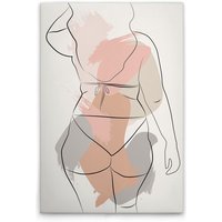 Leinwandbild Bodyline Positivity M1-No.51678 - Kunstdruck auf Leinwand in Weiß Schwarz - Wandbild 30 x 45 cm von TADESSI