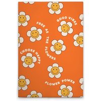 Leinwandbild Bunte Retro Blumen M1-No.51648 - Kunstdruck auf Leinwand in Orange Gelb - Wandbild 30 x 45 cm Leinwandbild Bunte Retro Blumen M1-No.51648 - Kunstdruck auf Leinwand in Orange Gelb - Wandbild 30 x 45 cm von TADESSI