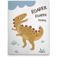Leinwandbild Dinosaurier M1-No.50629 - Kunstdruck auf Leinwand in Beige Blau - Wandbild 30 x 40 cm von TADESSI