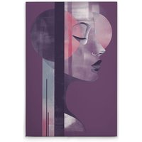 Leinwandbild Frau mit Formen M1-No.52074 - Kunstdruck auf Leinwand in Violett Blau - Wandbild 30 x 45 cm von TADESSI