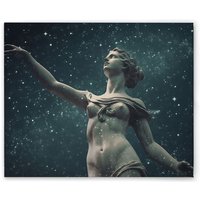 Leinwandbild Frauen Statue M1-No.52136 - Kunstdruck auf Leinwand in Blau Grau - Wandbild 50 x 40 cm von TADESSI