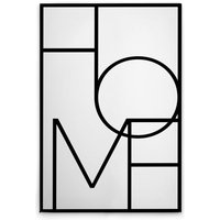 Leinwandbild HOME Schriftzug M1-No.51974 - Kunstdruck auf Leinwand in Schwarz Weiß - Wandbild 30 x 45 cm von TADESSI