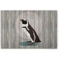 Leinwandbild Holzoptik Pinguin M1-No.50961 - Kunstdruck auf Leinwand in Grau Schwarz - Wandbild 45 x 30 cm Leinwandbild Holzoptik Pinguin M1-No.50961 - Kunstdruck auf Leinwand in Grau Schwarz - Wandbild 45 x 30 cm von TADESSI