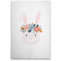 Leinwandbild Kinderzimmer Hase mit Blumen M1-No.51478 - Kunstdruck auf Leinwand in Weiß Bunt - Wandbild 30 x 45 cm Leinwandbild Kinderzimmer Hase mit Blumen M1-No.51478 - Kunstdruck auf Leinwand in Weiß Bunt - Wandbild 30 x 45 cm von TADESSI