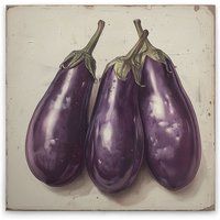 Leinwandbild Küchenmotiv Aubergine M1-No.51830 - Kunstdruck auf Leinwand in Creme Beige - Wandbild 30 x 30 cm Leinwandbild Küchenmotiv Aubergine M1-No.51830 - Kunstdruck auf Leinwand in Creme Beige - Wandbild 30 x 30 cm von TADESSI