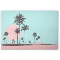 Leinwandbild Miami Strand Rosa Blau M1-No.51051 - Kunstdruck auf Leinwand in Blau Rosa - Wandbild 45 x 30 cm von TADESSI