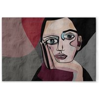 Leinwandbild Minimalistisch Abstrakt M1-No.51326 - Kunstdruck auf Leinwand in Grau Bunt - Wandbild 45 x 30 cm von TADESSI