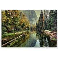 Leinwandbild Natur 60 x 90 cm - Wandbild Landschaft Grün Braun - Keilrahmen Wohnzimmerdeko Wanddeko Wandgemälde - Grün, Braun von TADESSI