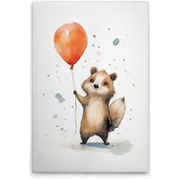 Leinwandbild Niedlicher Waschbär Orange M1-No.52189 - Kunstdruck auf Leinwand in Weiß Braun - Wandbild 30 x 45 cm Leinwandbild Niedlicher Waschbär Orange M1-No.52189 - Kunstdruck auf Leinwand in Weiß Braun - Wandbild 30 x 45 cm von TADESSI