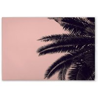 Leinwandbild Palmenblätter Rosa M1-No.51166 - Kunstdruck auf Leinwand in Rosa Schwarz - Wandbild 45 x 30 cm von TADESSI