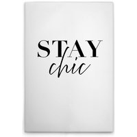 Leinwandbild "Stay Chic" M1-No.52019 - Kunstdruck auf Leinwand in Weiß Schwarz - Wandbild 30 x 45 cm von TADESSI