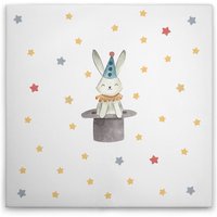 Leinwandbild Zirkus Zauberhase Kinderzimmer M1-No.50566 - Kunstdruck auf Leinwand in Bunt Blau - Wandbild 30 x 30 cm Leinwandbild Zirkus Zauberhase Kinderzimmer M1-No.50566 - Kunstdruck auf Leinwand in Bunt Blau - Wandbild 30 x 30 cm von TADESSI