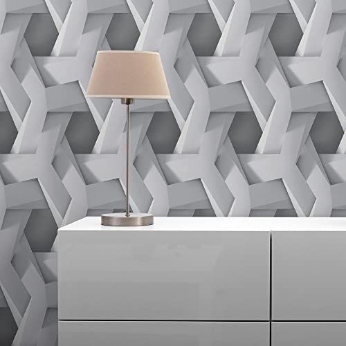 TADESSI Tapete 3D Optik Leonardo M1-No.3559 | Vliestapete | Grau | 3D Tapete | Modern | Geometrisch von TADESSI