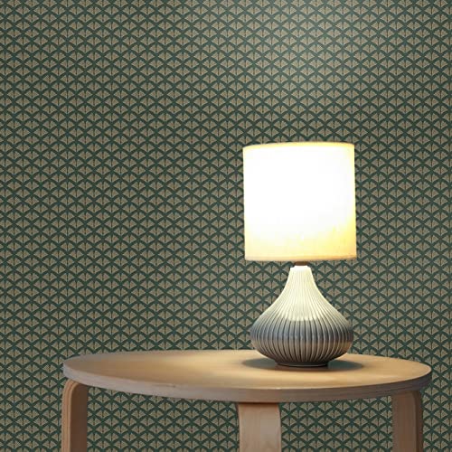 TADESSI Tapete Art Deco M1-No.659 Vliestapete Grün Gold Designtapete Geometrisch für Wohnzimmer Schlafzimmer Küche von TADESSI