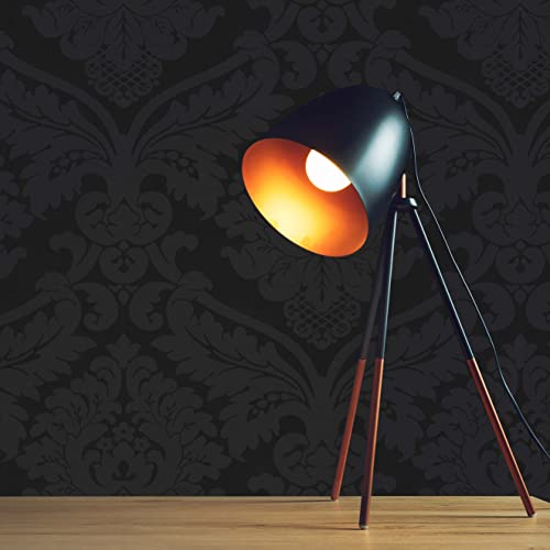 TADESSI Tapete Barock Gioele M1-No.843 Papiertapete Schwarz Klassiktapete mit Ornamente Wohnzimmer Schlafzimmer Küche von TADESSI