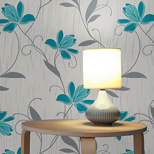 TADESSI Tapete Blumen Florentin M1-No.2154 | Papiertapete | Blau | Grau | Floral von TADESSI