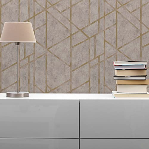 TADESSI Tapete Grafik Roberto M1-No.288 Vliestapete Gold Beige Geometrische Tapete für Wohnzimmer Schlafzimmer Küche von TADESSI