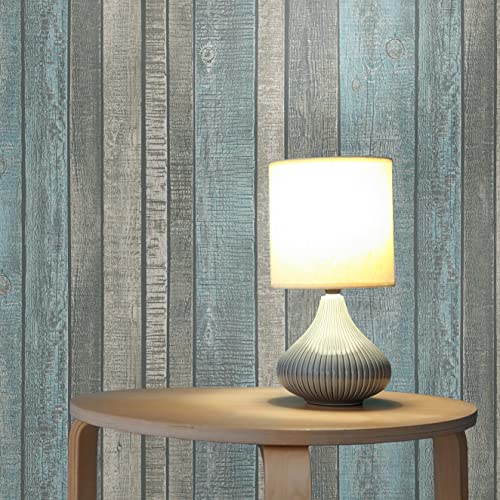 TADESSI Tapete Holz Mateo M1-No.56 Vliestapete Blau Grau Tapeten in Holzoptik für Wohnzimmer Schlafzimmer Küche von TADESSI