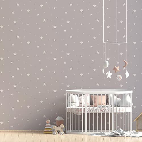 TADESSI Tapete Kinderzimmer M1-No.59 Vliestapete Braun Tapete mit Sternen für Wohnzimmer Schlafzimmer Küche von TADESSI