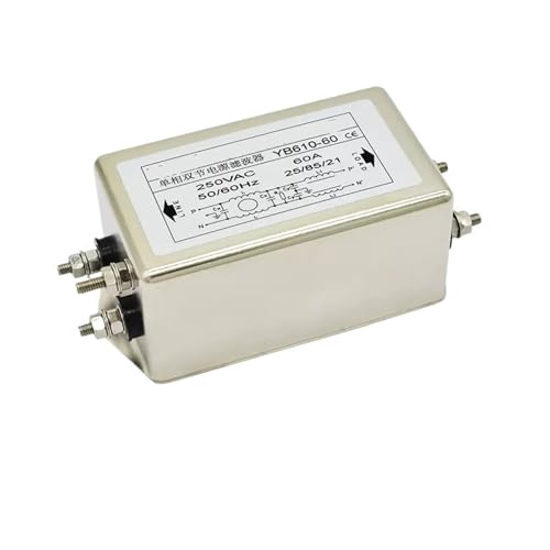TADZKKIWM Doppelabschnitt Verbesserter einphasiger Doppelabschnitt-Wechselstromfilter 220 V Anti-Interferenz YB610-1A 3A 6A 10A 20A 30A(YB610-60A) von TADZKKIWM